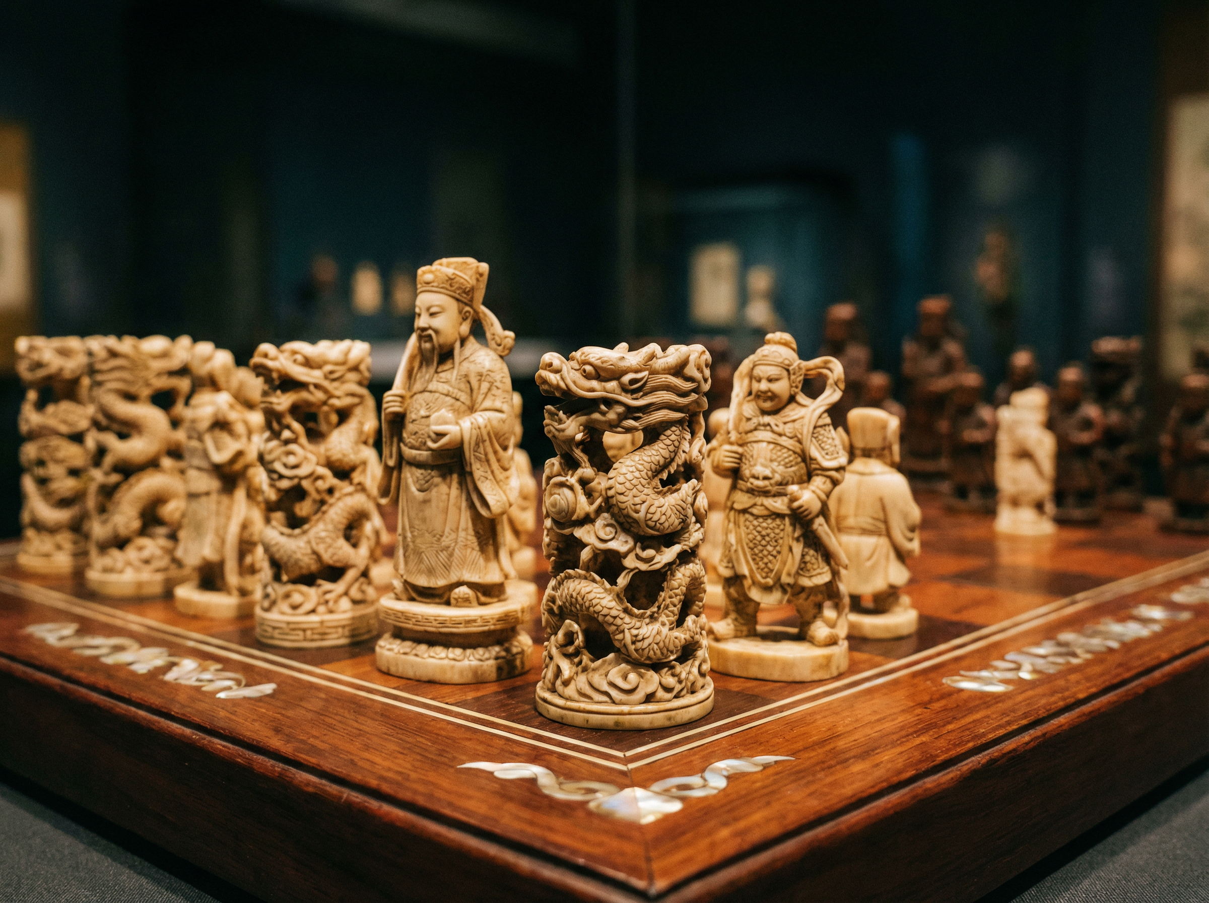 开元棋牌 - 清代牙雕象棋珍品展示